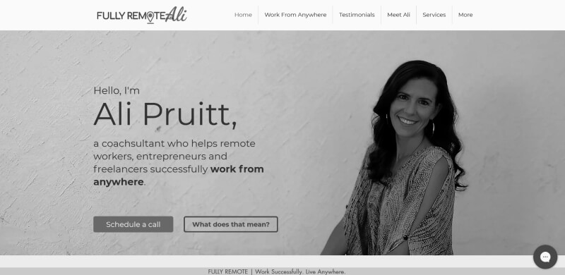 ali pruitt landingpage desgin by incachain