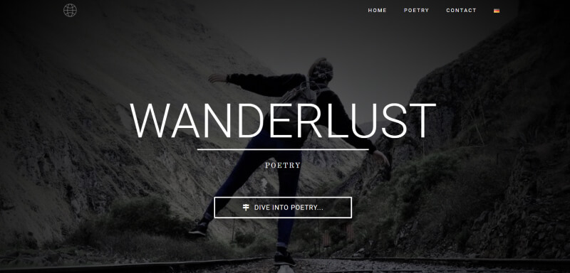 Wanderlust Poetry Blog developed by incachain